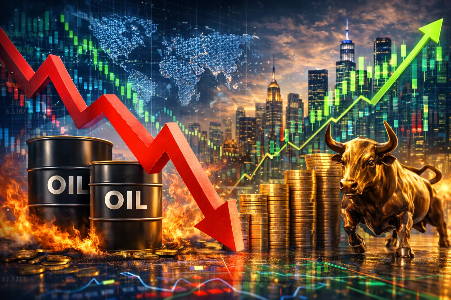 تراجع أسعار النفط يدفع الأسهم للانتعاش عالميًا
